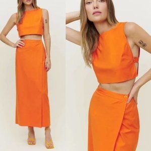 Reformation Mylie Wrap Maxi Skirt in Citrus